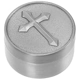 WRITWAA Estuche Joyero Metálico Pequeño Tapa Sellada, Diseño Cruz Vintage, Caja Organizadora para Anillos y Pendientes, Aleación Resistente, Adecuado para Almacenamiento y Viaje