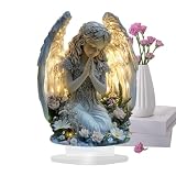 Decoración Ángel - Signo Ángel de oración 2D, de Navidad Acrílico | Póster decorativo de la pieza central de Vacaciones, Escultura expositora en casa espiritual con mesa al aire libre de