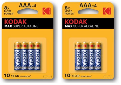 Kodak Pila Alcalina Max LR03 BL4 AAA (Lot de 2)