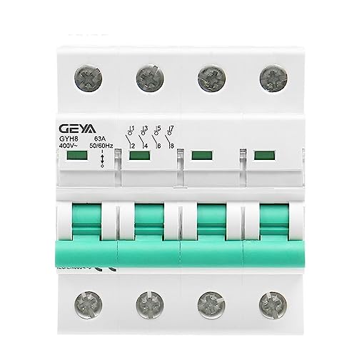 Interrupteur d'isolement 4 pôles GYH8 robuste pour rail DIN 400V 63A