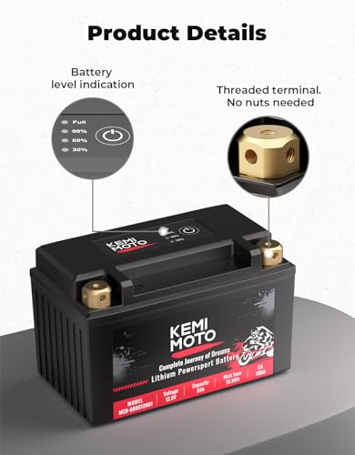 KEMIMOTO YTX14-BS Lithium Motorcycle Battery