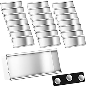Faccito Magnetische Aluminium Namensschilder, 20 Stück