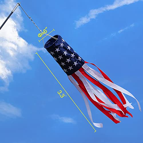 Anley 40 Inch American Us Flag Windsock, Stars & Stripes Usa Patriotic Decorations - Embroidered Stars And Fade Resistant - 3.3 Feet #TOP1
