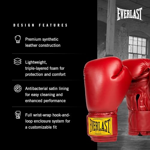 Gants de boxe Everlast 1910 à mousse triple couche et support de poignet - 3