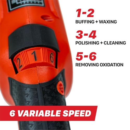 Maxshine MB8 Pro Brushless DA Polisher – 1200W Car Buffer with 8mm Throw, 5” Backing Plate, 5/16”-24 Thread & 6-Speed Control – Auto Detailing Tool for Cars, Trucks, SUVs & Boats, Swirl Removal by Maxshine - Image 3