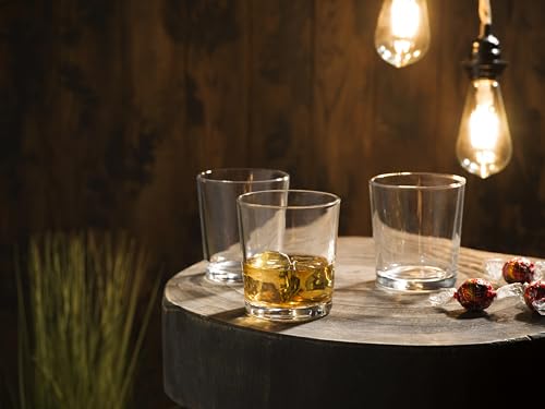 Glaver\'s Drinking Glasses Set of 8 Mixed Glassware Set, 4 Highballs 17 Oz., 4 Whiskey Glasses 13 Oz., Great For Cocktail Whisky and other Beverages. Dishwasher Safe.