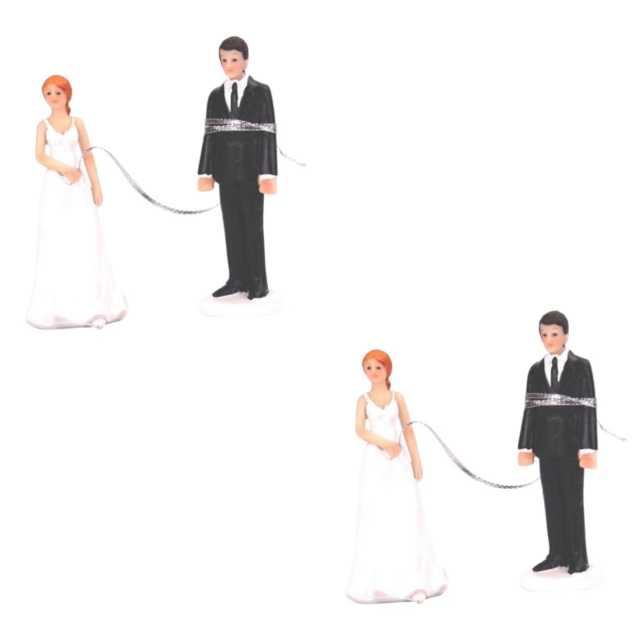 Abaodam 2st Braut Bräutigam Figuren Desktop-ornament Des Bräutigams Romantische Statue Hochzeitstorte Ornament Hochzeits-cupcake Paar Kuchenfiguren Liebhaber Hochzeitskarte Miniatur