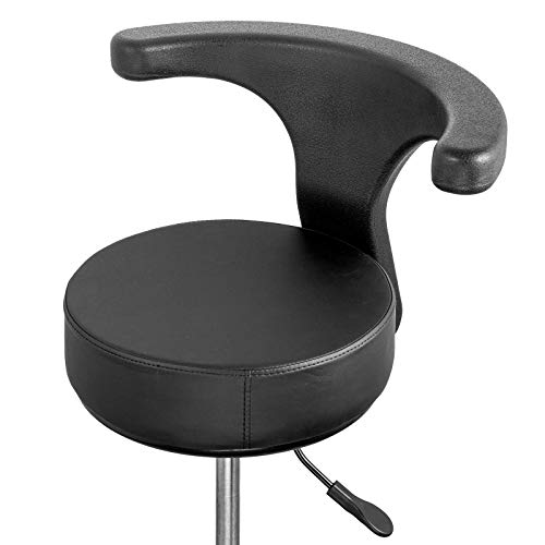 JMU Dental Stool,Dentist Chair 360 Degree Rotation PU Leather Assistant Stool Chair,Black