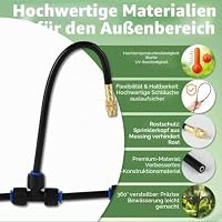 Bewässerungssystem Micro Drip System für den Garten: 10.5m mit 10 Sprühnebel Düsen Gebogener Schlauch Automatisch Tropfen Set Hochbeet Balkon Gewächshaus Schnellkupplung Vernebler Kühlnebel Rasen Beet – Ansicht 4