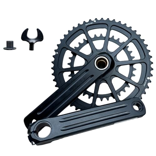 Azxcvbnm Mountian Bike - Juego de bielas de 165 mm con plato doble 34T-50T para bicicleta de carretera de 9/10/11 velocidades, para ciclismo redondo