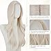 FREE BEAUTY Long platinum Blonde Wavy Wig for Women 26 Inch Middle Part Curly Wavy Wig Natural Looking Synthetic Heat Resistant Fiber Wig for Daily Party Use