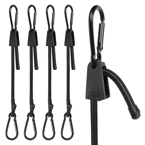Spanngummi mit Karabiner, 4 Stück 100cm Expander mit Haken Verstellbar, Extra Stark Gummispanner GepäCkspanner für Sonnensegel Gartengeräte Auto Gepäcktransport