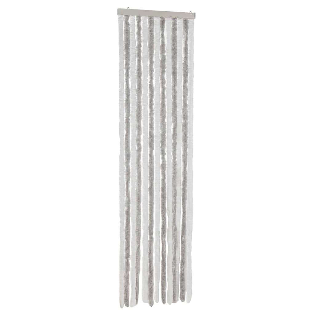 vidaXL Fly Curtain Light Grey and White 56x200 cm Chenille