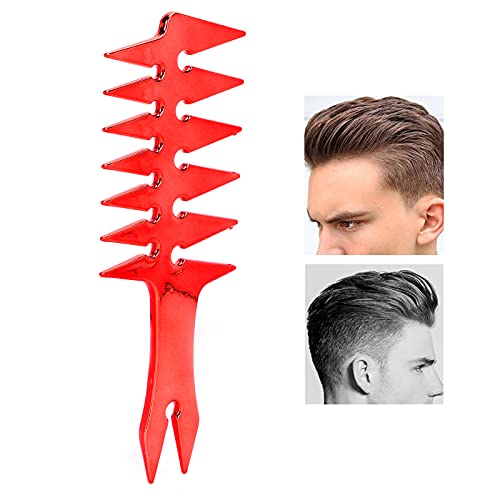Peine desenredante doble cara dientes anchos rojo miniatura 4