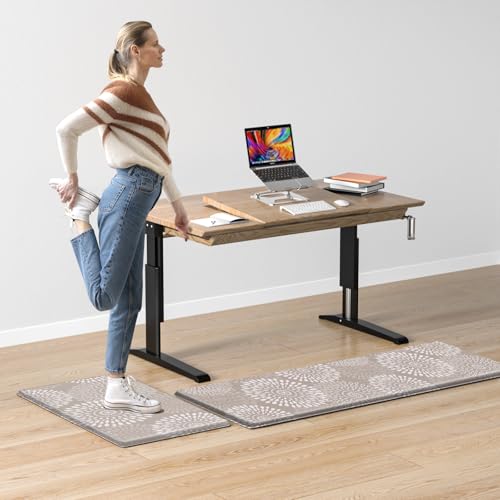 LuxStep Kitchen Mats for Floor,Cushioned Rug Anti-Fatigue Mats for Kitchen Decor Accessories,Waterproof Non-Slip Mats and Rugs Set for Office,Floor,Laundry 17.3\"×30\"+17.3\"×47\",Khaki