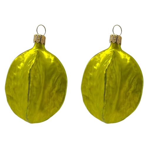 Pinnacle Peak Trading Company Carambola Star Fruit Polish Blown Glass Christmas Ornament...