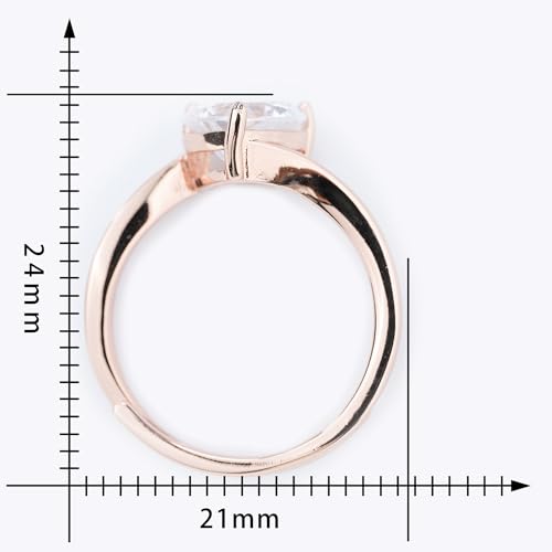 Adjustable Swirl Heart Solitaire Ring, Hallmarked 92.5 Sterling Silver
