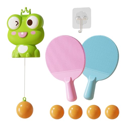 Entrenador de Tenis de Mesa Cubierta, de Pong colgable por la Puerta con Raquetas y Bolas - Trainador de Tenis de Mesa portátil para Adultos de práctica de Entrenamiento