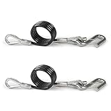 AYMMIC 44-1/2'' Trailer Coiled Safety Cables,Self Coiling Towing Safety Cables with Vinyl-Coated,7/16'' S-snap Hooks with Safety Latches,5,000 lbs Break Strength,2-Pack