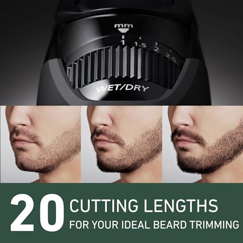 Panasonic ER-GB42 Wet & Dry Electric Beard Trimmer for Men with 20 Cutting Lengths, Standard UK 3 pin Plug, Black, 50 min usage - Image 3