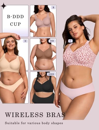 Image of OEAK Womens Wireless Jelly Bras Plus Size Support Push Up Comfortable Bra