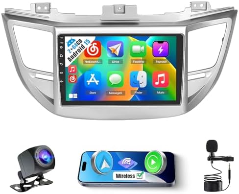 CAMECHO Android 15 Autoradio für KIA Picanto TA 2011-2016 mit Navi Carplay Android Auto,Autoradio mit 9 Zoll Bildschirm,Bluetooth WiFi/FM RDS 32EQ DSP