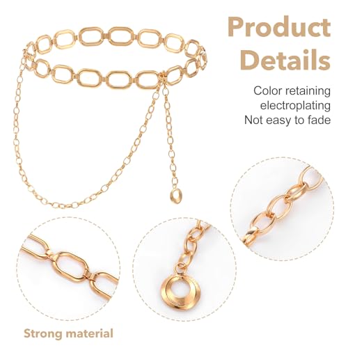 Metal Link Gold Chain Belt for Women Gold Waist Chain Belly Link Belt Chunky Belts for Women Dresses Jeans4