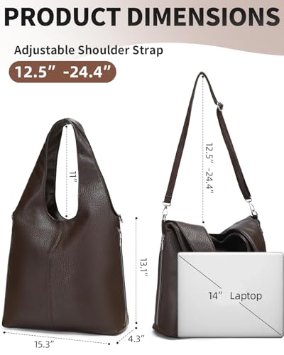 Bolsa Hobo Slouchy para Mujer con Asa y Correa Ajustable miniatura 5
