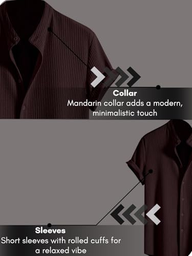 Image of GRECIILOOKS Men's Polycotton Regular Fit Casual Shirt | Stylish | Printed | Solid | Short Sleeve | Trendy (Available in Plus Size)