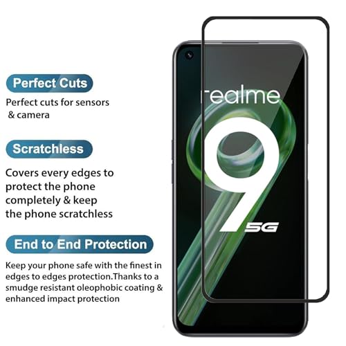 Image of HD Tempered Glass Screen Protector Compatible For Realme 9 5G With Edge To Edge Coverage And Easy Installation Kit