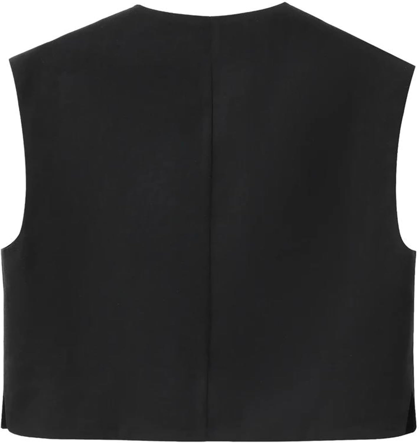 Women’S Solid O Neck Vest Sleeveless Waistcoat Office Single Breasted Suit Cropped Tops Casual Work Business Outfits
