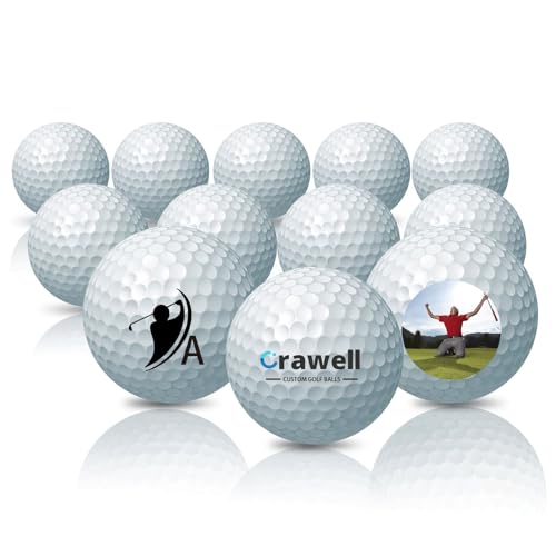 Crawell Personalized Golf Balls - 6 Pack Custom Golf Balls
