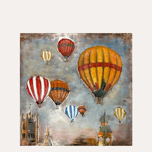 Tableau fer montgolfières London évadez votre salon