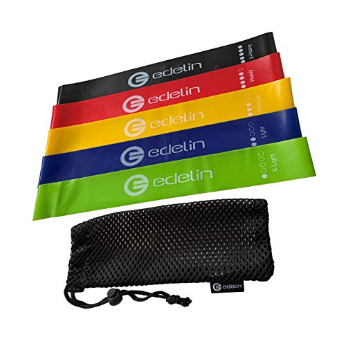 Edelin Resistance Bands for Legs and Butt Exercise Bands - Non Slip Elastic Booty Bands, 5 Levels Workout Bands Women Sports Fitness Band for Squat Glute Hip Training