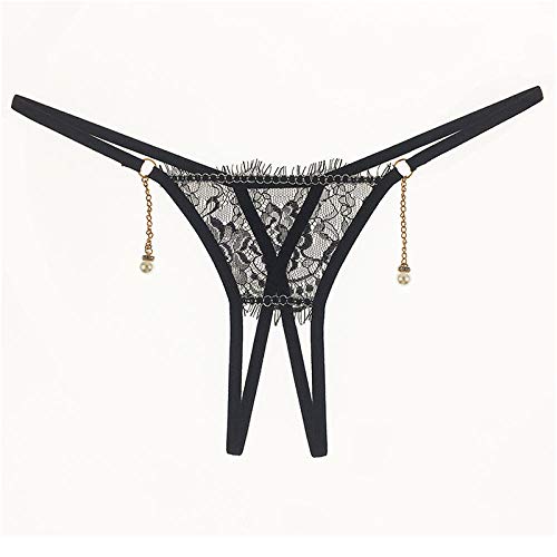 Underwear,Ladies underwear trim soft sexy panties, sex floral lace thong underwear-black_L (Black)