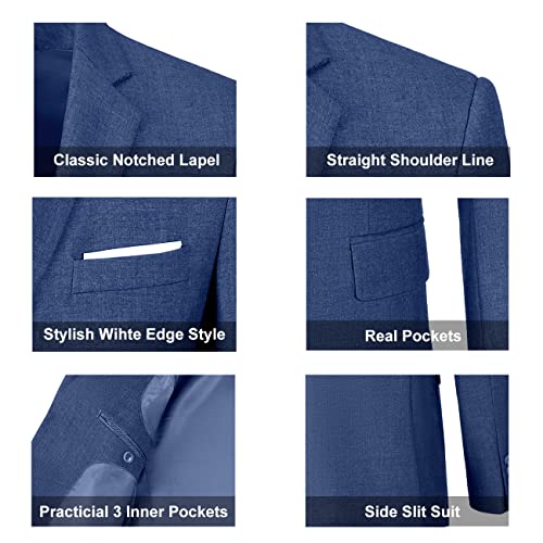 Image of Mens Suit Solid Two Button Slim Fit Suit Set for Wedding Formal Business Suit Men 3 Piece Suit Blazer Vest Pants Set