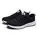 WOZOW Sneakers Mode Féminine Maille Bretelles Rondes Plats Chaussures de Course Chaussures Casual(39,Noir)