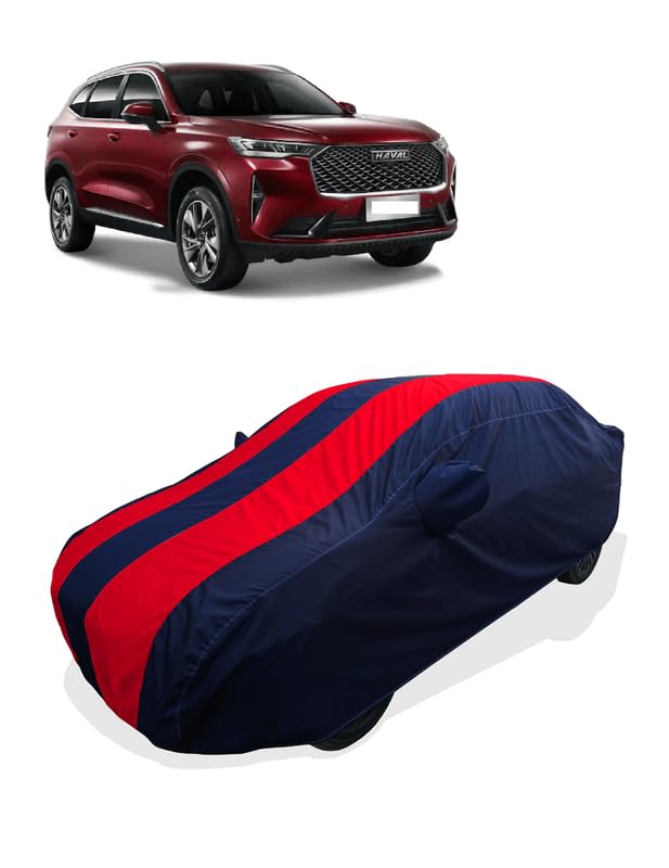 Coxtor - Four Wheeler - Car Body Cover Compatible with Haval H6 Car Cover with Water -Resistant - Dust Proof - Semi-Waterproof Premium 190 T Fabric (Red Stripes)