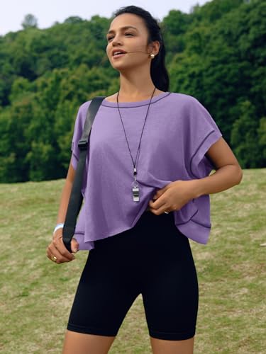 Image of SENSERISE Womens Open Back Workout Tops Backless Short Sleeve Athletic Shirt Running Crop Top Gym Yoga Tee