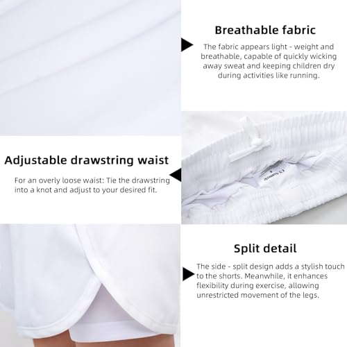Image of MEILONGER Girls Swim Shorts 2 in 1 Bathing Suits Kids Quick Dry Boardshort Bottoms Swimming Swimwear with Compression Liner