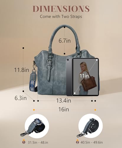 Image of VASCHY Hobo Purse for Women, Two-Strap Set, Easily Converts to Shoulder Bag, Crossbody Bag, or Tote Handbag, Travel Work Bag