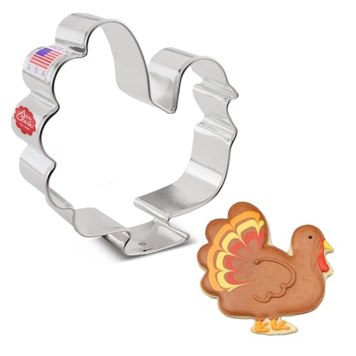 Thanksgiving Turkey Cookie Cutter, 3.75" Made in USA by Ann Clark