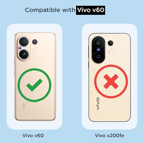 Image of Pikkme Back Cover for Vivo V60 5G / Vivo T4 Pro 5G Mag-Safe Shockproof PC + TPU Protective Case Magnetic Support Bumper Case (Transparent Mag-Safe)