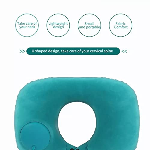 U-Shape Travel Pillow Air Inflatable Jumping Airplane Ring Pillow Folding Press Type Neck Pillows Set #TOP3