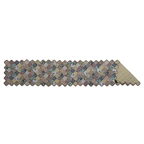Home Heart Brands Calico Country Floral Quilted Coffee Table Runner & Toppers 14"X38"(5751Mr) #TOP1