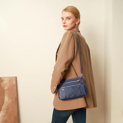 Image of befen Genuine Leather Crossbody Bags for Women Small Shoulder Bag for Ladies Cross Body Phone Bag for Girls Pocketbook Handbag with Multiple Pockets