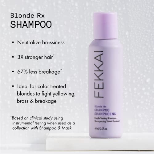 Fekkai Blonde Rx Purple Toning Shampoo - 2 Oz - Neutralizes, Repairs & Hydrates Blonde, Bleached Hair - Salon Grade, Ewg Compliant, Vegan & Cruelty Free #TOP1