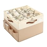 Varhomax Shoe Organizer Box for Closet, Fabric Storage Bin Brown