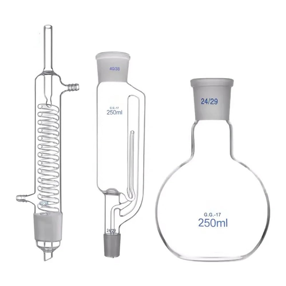 Laboratoryjny ekstraktor do szkła 150 ml/250 ml/500 ml, skraplacz i korpus ekstrakcyjny z zestawem do szkła laboratoryjnego spiralnego/bulbowanego (150 ml z żarówką)
