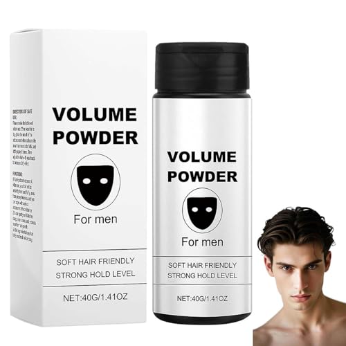 Texturpuder für Männer, 40G Haarpuder Männer, Based Texture Powder, Volumen Puder Haare mit Mattem Effekt, Verleiht Sofort Textur und Volumen, Haarstyling-Pulver Mit Textur für Männe-r, Starker Halt